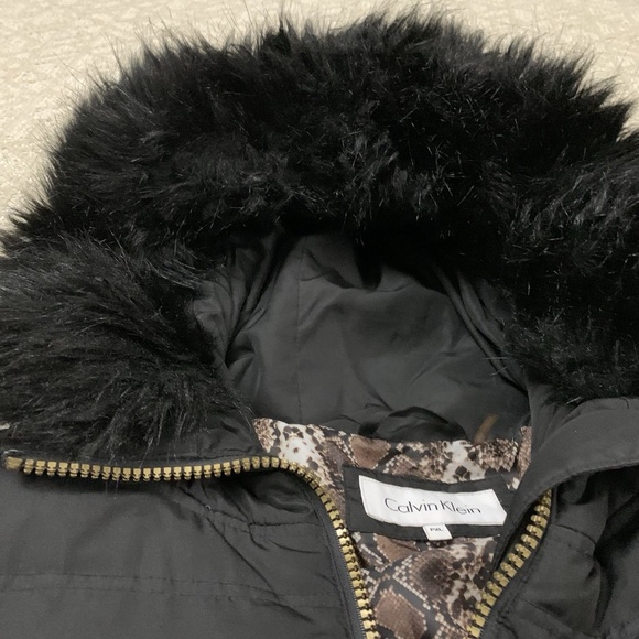 Calvin Klein Goose Duck Down Long Jacket Women's PXL Coat Hooded Snow Classic - Picture 5 of 11